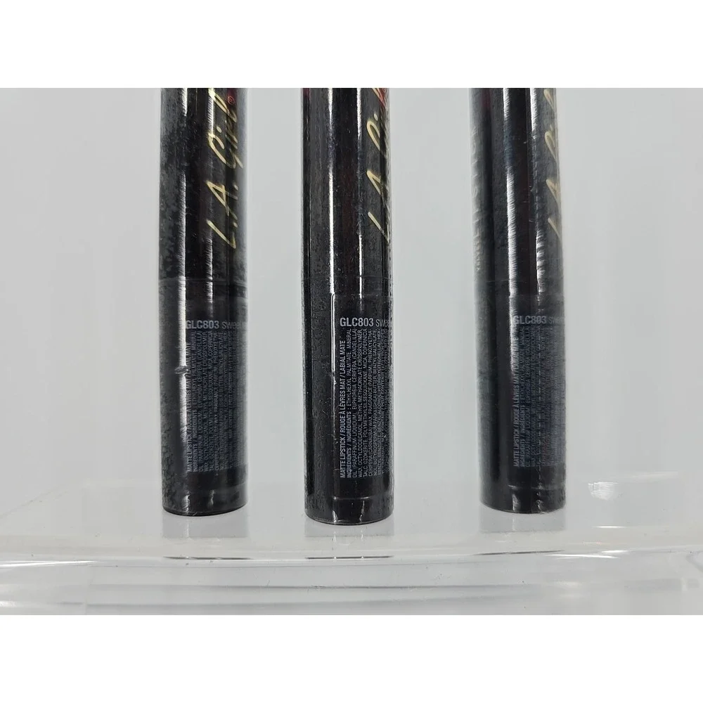 3 Lot Set Of 3 L.A. GIRL Matte Flat Velvet Lipstick 0.1oz - GLC803 Sweet Revenge